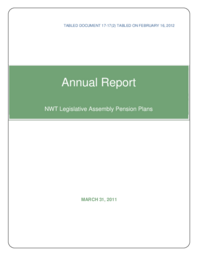 17-17(2) - Annual Report on the Northwest Territories MLA's Pension Plans for the Fiscal Year Ended March 31, 2011 