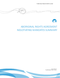 656-19(2) - Aboriginal Rights Agreement Negotiating Mandates Summary