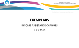 159-18(2) - Exemplars, Income Assistance Changes, July 2016 