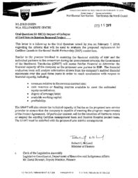 082-18(3) - Follow-Up Letter to OQ 50-18(3): Impact of Collapse of Carillion on Stanton Renewal Project 