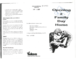 73-87(1) - Four Yukon Document Papers Regarding Day Cares