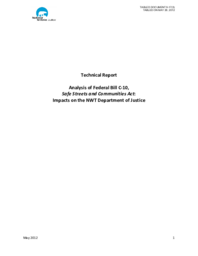 009-17(3) - Technical Report - Analysis of Federal Bill C-10, Safe Streets and Communities Act: Impact on the NWT Department of Justice 