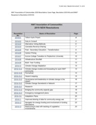 495-18(3) - NWT Association of Communities 2019 Resolutions Cover Page, Resolution 2019-06 and GNWT Response to Resolution 2019-06 