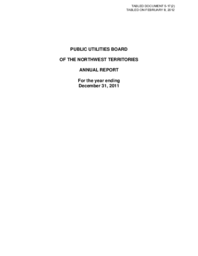 05-17(2) - 2011 Annual Report of the Public Utilities Board of the Northwest Territories 