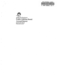 132-88(1) - 1987 Annual Report of the Public Utilities Board of NWT