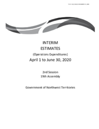 061-19(2) - Interim Estimates (Operations Expenditures) April 1 to June 30, 2020 