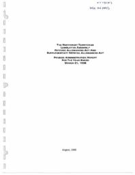 027-13(6)-Pension administration report : Retiring Allowances Act and Supplementary Retiring Allowances Act : the Northwest Territories Legislative Assembly, March 31