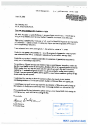 009-14(3)-A letter to Mr. Brendan Bell, MLA, Yellowknife North, from Azure DeGrow, June 19, 2000, regarding the new student financial assistance rules