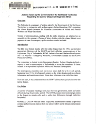 112-12(2) - Actions Taken by the Government of the Northwest Territories Regarding the Labour Dispute at Royal Oak Giant Mines