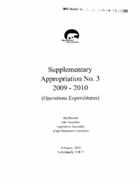 78-16(4) - Supplementary Appropriation, (Operations Expenditures) No. 3, 2009-2010 