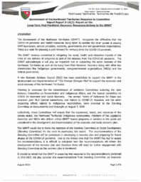 167-19(2) - Government of the Northwest Territories Response to Committee Report 3-19(2): Report on Long-Term Post-Pandemic Recovery - Recommendations to the GNWT 