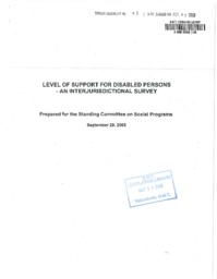 093-14(6) - Inter-jurisdictional Survey Results Of Levels Of Support For Disabled Persons