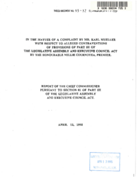 095-12(7) - Report of  the Chief Commissioner Pursuant to Section 81 of Part III of the Legislative Assembly and Executive Council Act