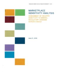 332-18(3) - Marketplace Sensitivity Analysis - Assessment of Industry Sensitivity to Mineral Regulatory Changes Across Canada, June 21, 2018 