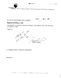 61-16(4) - Response to Petition 1-16(4): Privatization of Merger of the NWT Power Corporation 