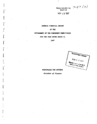 07-87(2) - Interm Financial Report of GNWT, Year Ended March 31, 1987