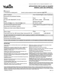 349-18(3) - Application for Class 4 Quartz Mining Land Use Approval by GNWT for Mactung Advanced Exploration dated December 20, 2018 