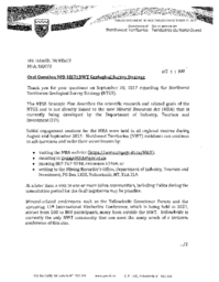 016-18(3) - Follow-up Letter for Oral Question 909-18(2): Northwest Territories Geological Survey Strategy 