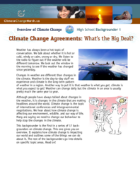 Overview of Climate Change: High school backgrounder 1-14