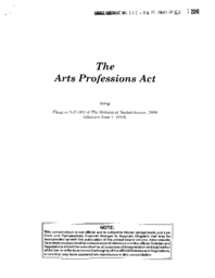 110-16(5) - The Arts Professions Act, Chapter A-28.002 of the Statuses of Saskatchewan 2009 