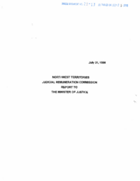 021-13(6)-Northwest Territories Judicial Remuneration Commission report to the Minister of Justice.