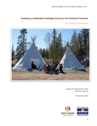 372-18(3) - Developing a Sustainable Knowledge Economy in the Northwest Territories: A Hotii ts'eeda Discussion Paper 