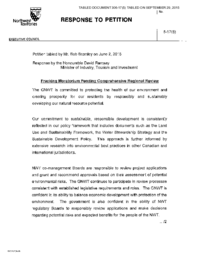 306-17(5) - Response to Petition 5-17(5): Fracking Moratorium Pending Comprehensive Regional Review 