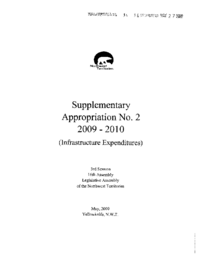 36-16(3) - Supplementary Appropriation No. 2, 2009-2010 (Infrastructure Expenditures) 