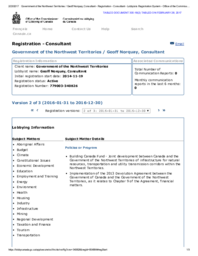 305-18(2) - Federal Lobbyist Registration for Earnscliffe Strategy Group 