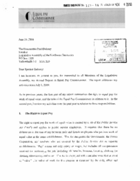 129-16(5) - Annual Report of the Equal Pay Commissioner for the Northwest Territories for the Period July 1, 2009 to June 20, 2010 