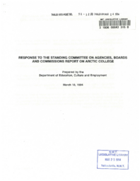 50-12(5) - Response to the Standing Committee on Agencies, Boards and Commissions Report on Arctic College