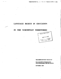 54-90(2) - Language Rights in Education in NWT