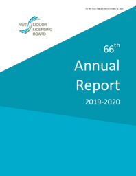 182-19(2) - NWT Liquor Licensing Board 66th Annual Report 2019-2020 