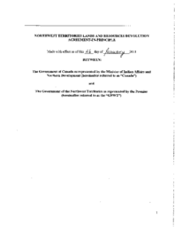 130-16(5) - Northwest Territories Lands and Resources Devolution Agreement-in-Principle 