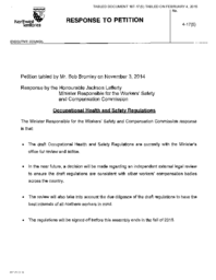 187-17(5) - Response to Petition 4-17(5): Occupational Health and Safety Regulations 