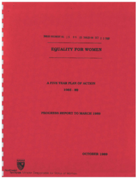 15-89(2) - Equality for Women, a Five Year Plan of Action, 1985-89