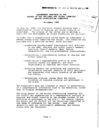 57-88(2) - Government Response to the Report of the Regional and Tribal Councils Review Co-ordinating Committee, November, 1988