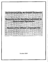 02-16(4) - GNWT Response to Standing Committee on Government Operations Review of the Official Languages Act 