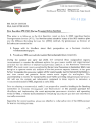 288-19(2) - Follow-up Letter for Oral Question 278-19(2): Marine Transportation Services 