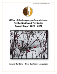 482-19(2) - Office of the Languages Commissioner for the Northwest Territories Annual Report 2020-2021 