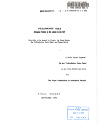 19-12(4) - Yellowknife 1993, Aboriginal Peoples in the Capital of the NWT, Final Report