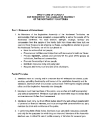 383-18(3) - Draft Code of Conduct for Members of the Legislative Assembly of the NWT 