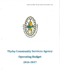 186-18(2) - Tlicho Community Services Agency Operating Budget 2016-2017 