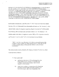 055-17(4) - Report of Conflict of Interest Commissioner Dated 5 March, 2013 Respecting Complaint by Robert Hawkins Alleging a Breach of the Act by the Honourable David Ramsay