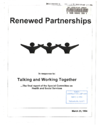 59-12(5) - Renewed Partnerships in Response to: Talking and Working Together ...the Final Report of the Special Committee on Health and Social Services