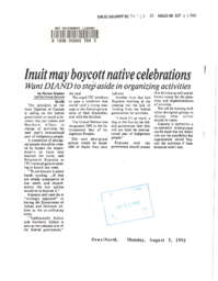 095-12(2) - Inuit may boycott native celebrations