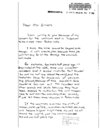 02-89(1) - Letter from Rankin Inlet Regarding Uranium Mining in Keewatin