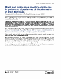 581-19(2) - Article from The Daily dated February 16, 2022 - "Black and Indigenous people's confidence in police and experiences of discrimination in their daily lives" 