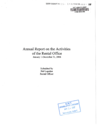 55-15(6) - Annual report on the activities of the rental office January 1-December 31, 2006