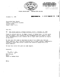 05-89(1) - Letter Arviat Hamlet Council Regarding Quality of Flight Services in NWT